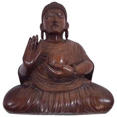 Carved Rosewood Buddha, South East Asia, circa 1920