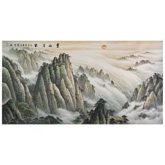 Vintage Landscape, Chinese Painting, Gongbi & Baimiao Technique