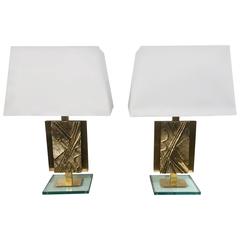 Pair of Italian Table Lamps in Bronze 7