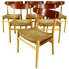 Set of Six Dining Chairs Ch23 by Hans J Wegner for Carl Hansen and Søn