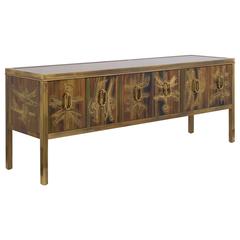 Acid Etched Six-Door Cabinet by Bernard Rohne for Mastercraft 8