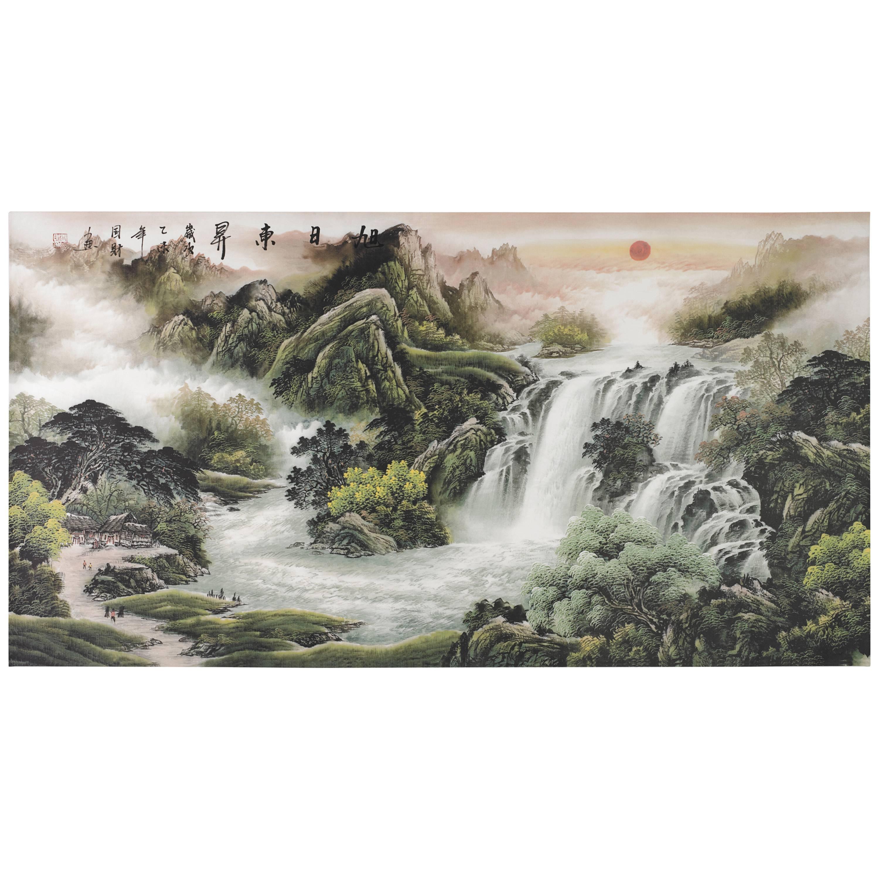 Landscape #2, Chinese Painting, Gongbi & Baimiao Technique For Sale