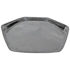 Tiffany Sterling Silver Hexagonal Tray with Unusual Asymmetrical Rim