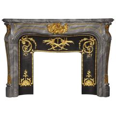 "Comtesse de Vintimille with Bronze " Louis XV Style Fireplace in Turquin Marble