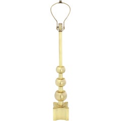 Vintage Stiffel Brass Table Lamp Mid Century Modern Stacked Orbits Jacks Base Pattern
