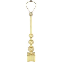 Stiffel Brass Table Lamp Mid Century Modern Stacked Orbits Jacks Base Pattern 3