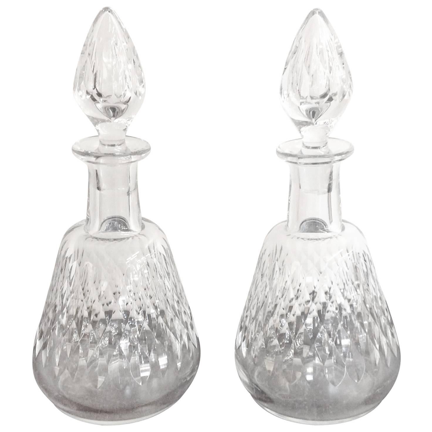 Pair of Baccarat Crystal "Armagnac" Pattern Decanters and Stopper For Sale