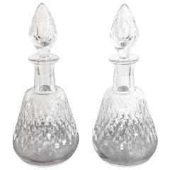Retro Pair of Baccarat Crystal "Armagnac" Pattern Decanters and Stopper