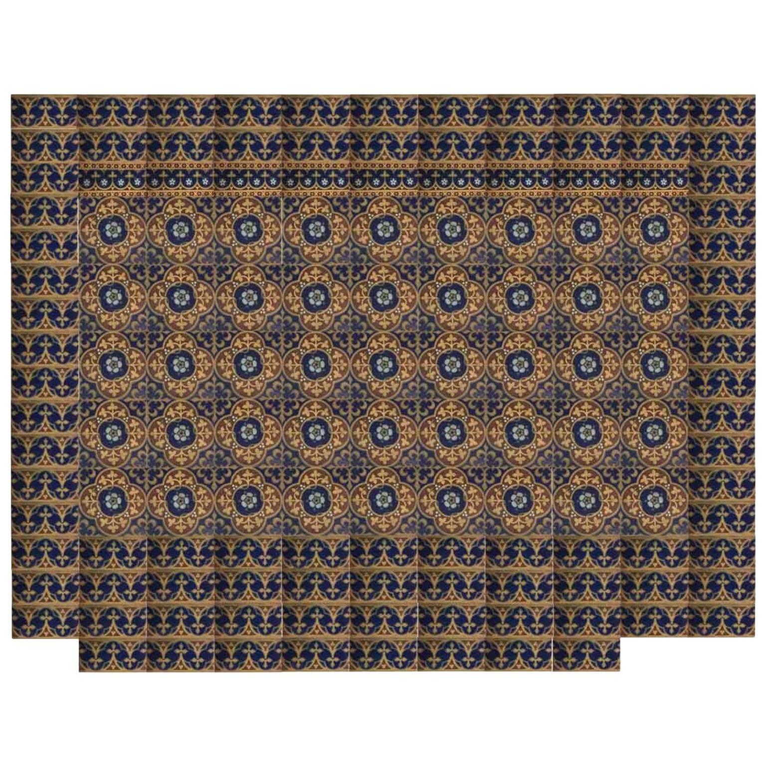 1920s Encaustic Minton 'Stoke Upon Trent' Tile Floor
