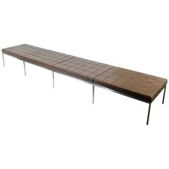 Monumental Leather Bench Designed by Florence Knoll 4