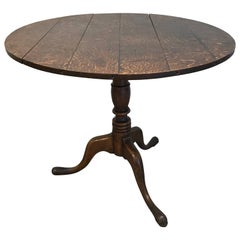 19th Century English Oak Tilt-Top Table