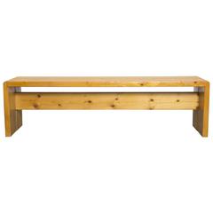 Two Solid Pine Charlotte Perriand Benches for Les Arcs