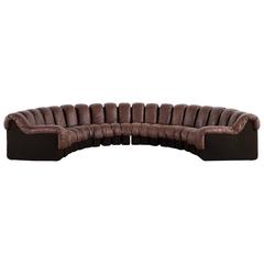De Sede Ds 600 Sofa by Ueli Berger and Riva 1972, Chocolate Leather 20 Elements 5