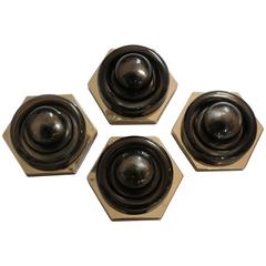 Set of Four Nickeled Wall Sconces or Flush Mount, Germany, 1970s 2