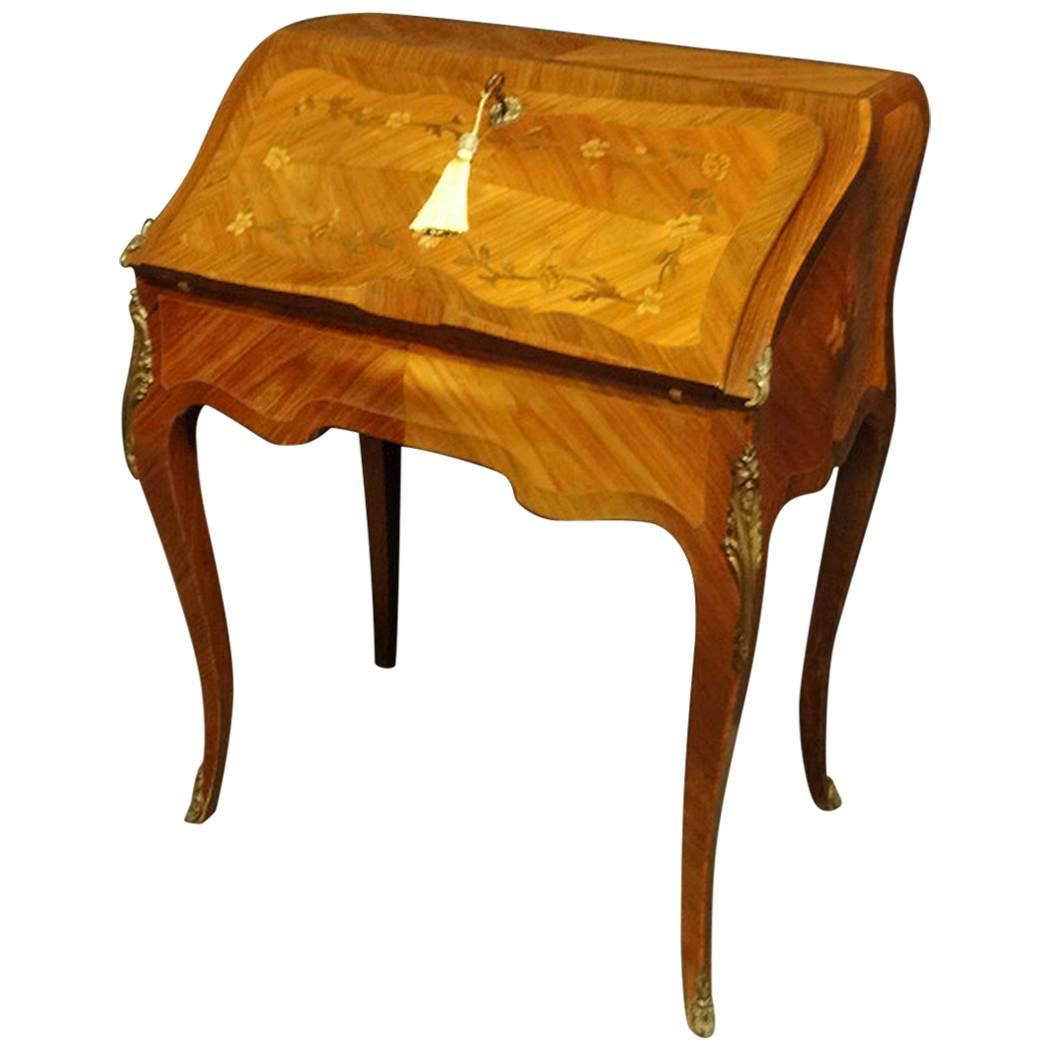 French Kingwood Marquetry Bureau For Sale