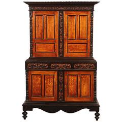 19th Century British Colonial Satin Wood and Ebony Cabinet 12