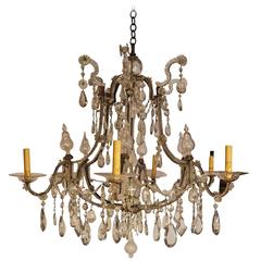 Italian Crystal and Iron Chandelier 12
