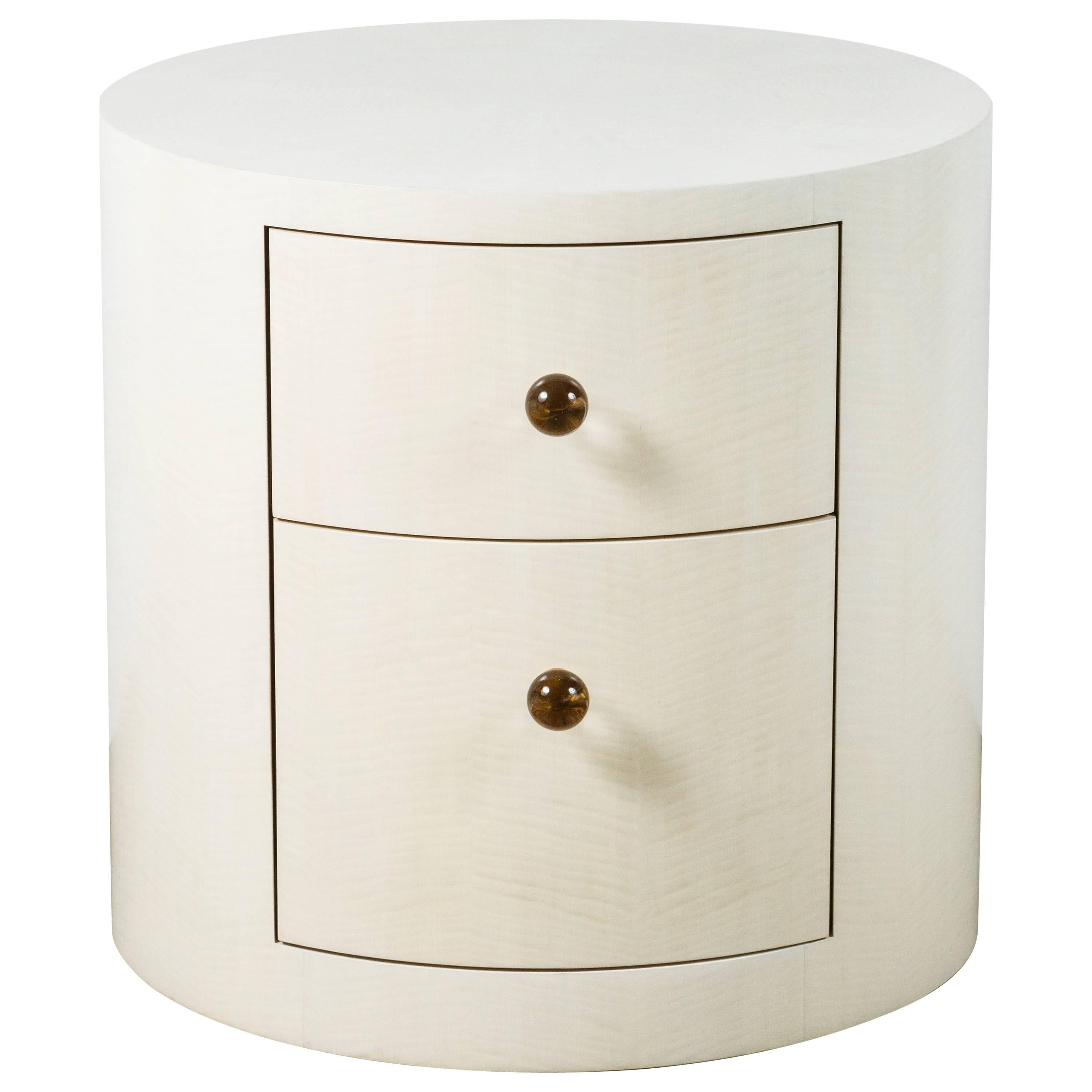 Italian-Inspired 1970s Style Round Nightstand For Sale