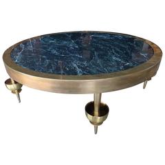 Custom Brass and Marble Coffee Table in the Style of Gio Ponti 10