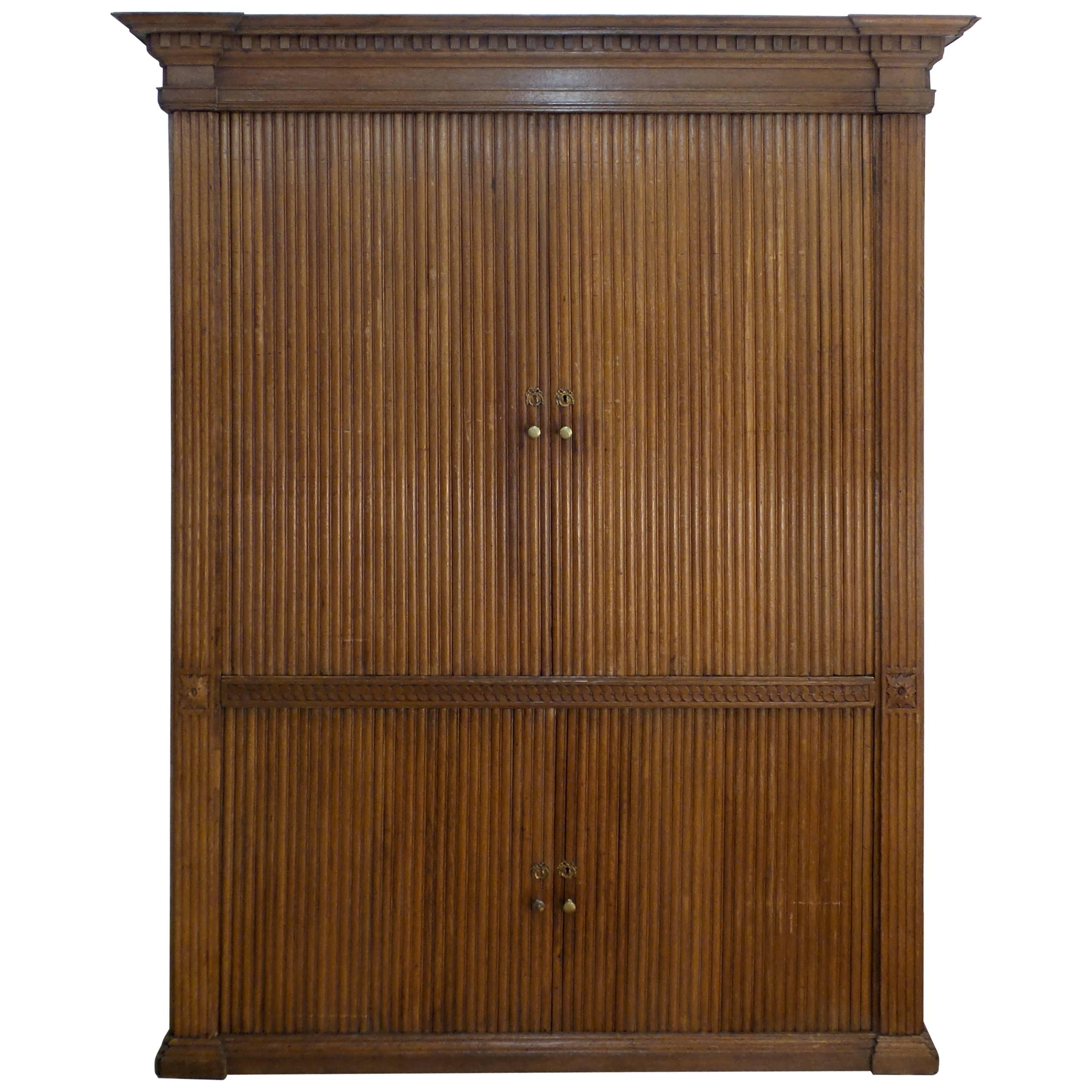18th Century French Tambour Cabinet For Sale