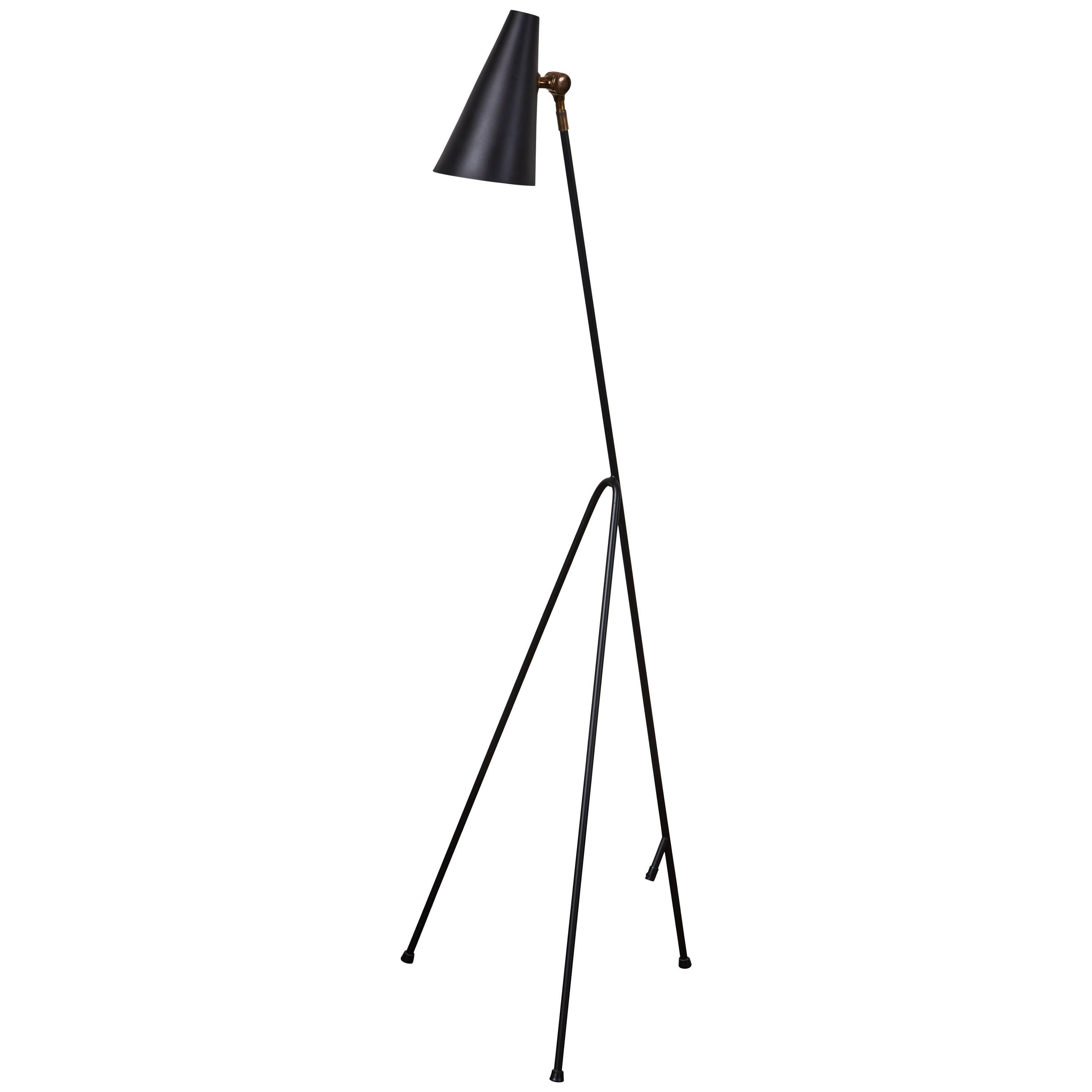 Swedish Floor Lamp with Articulating Shade