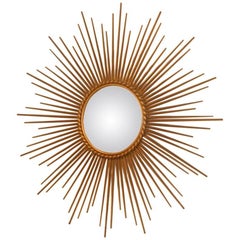 Mirror Gold Metal Sculpture Sun, 1950