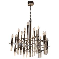 Minimal Sculpture Modernist Design Chandelier Sciolari Roma, 1960s 4