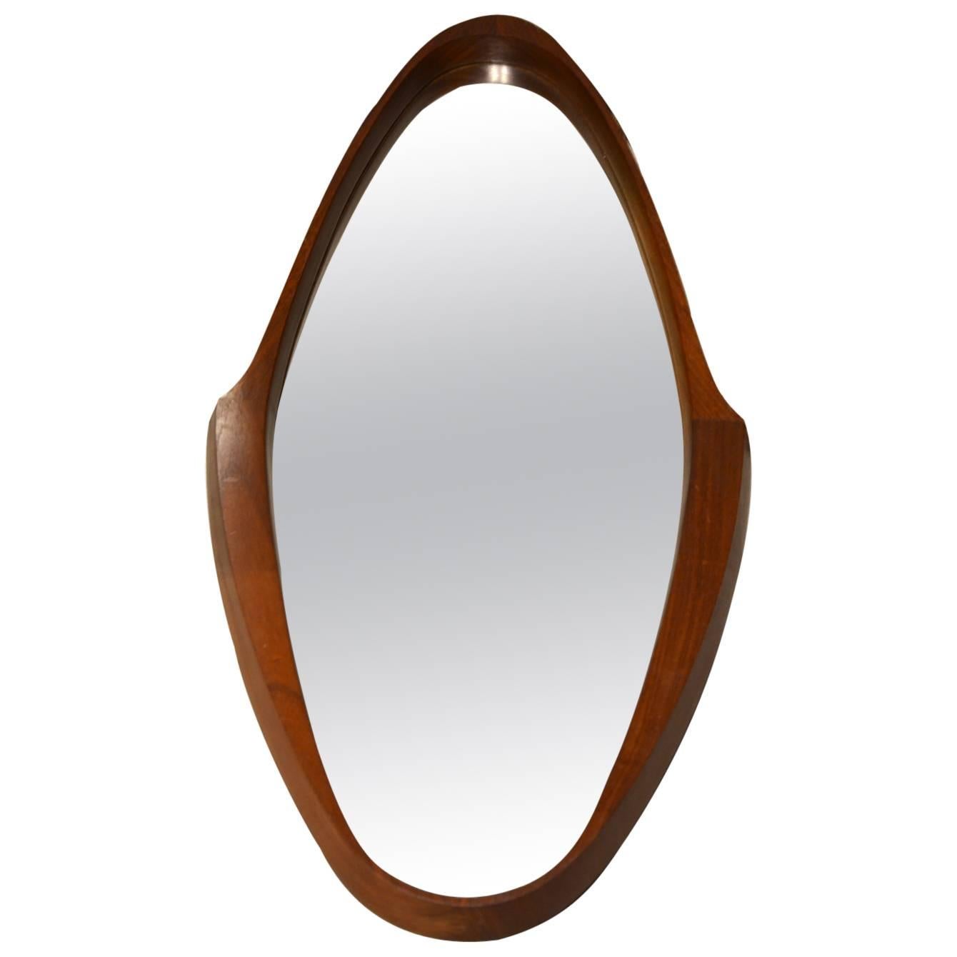 Beautiful Wood Mirror in the Taste of Paolo Buffa Italy, circa 1960 For Sale