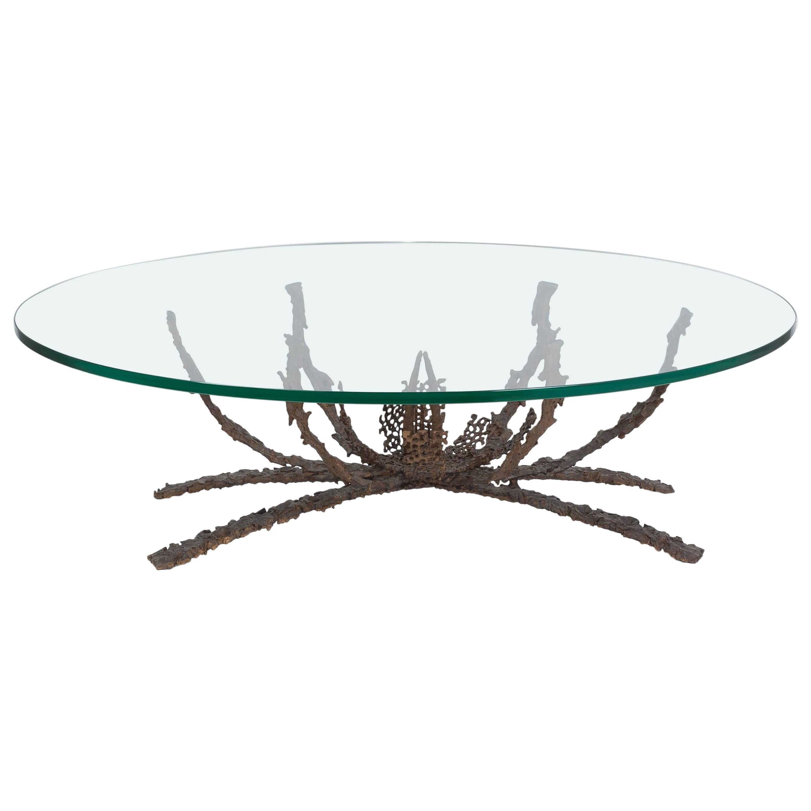 Daniel Gluck Designed Brutalist Bronze Coffee Table Base, 1960s For Sale
