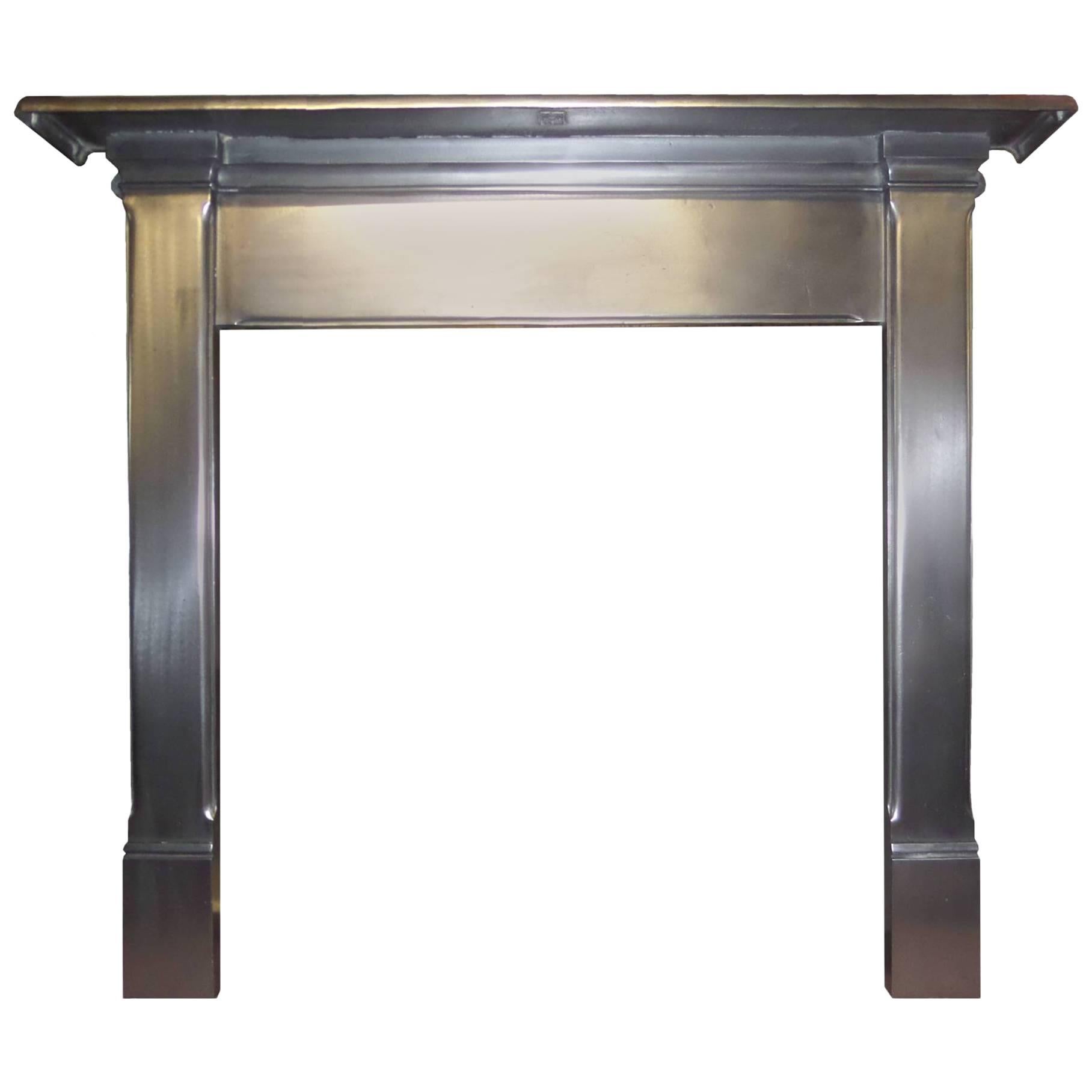  Art Deco 1930 Cast Iron Burnished Fireplace Mantel For Sale