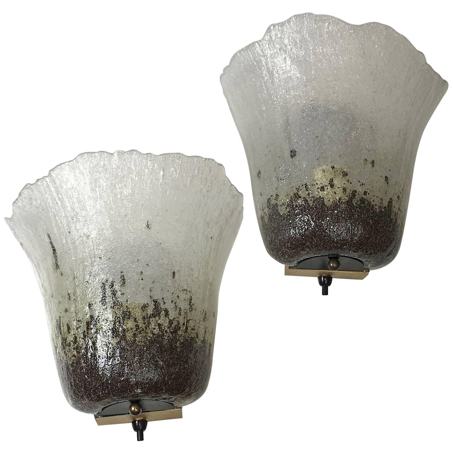 Pair of Peill & Putzler Calyx Sconces ( Koch and Lowy Style) For Sale