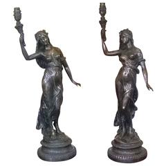 Antique Pair of Bronze Figurines