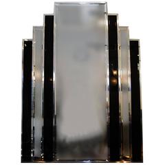 Skyscraper French Art Deco Wall Mirror, circa 1940s