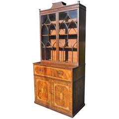 Georgian Inlaid Secretaire Bookcase