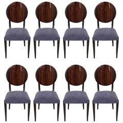 Suite of Eight French Art Deco Dining Chairs, circa 1930s