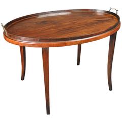 Georgian Mahogany Oval Tray on Stand