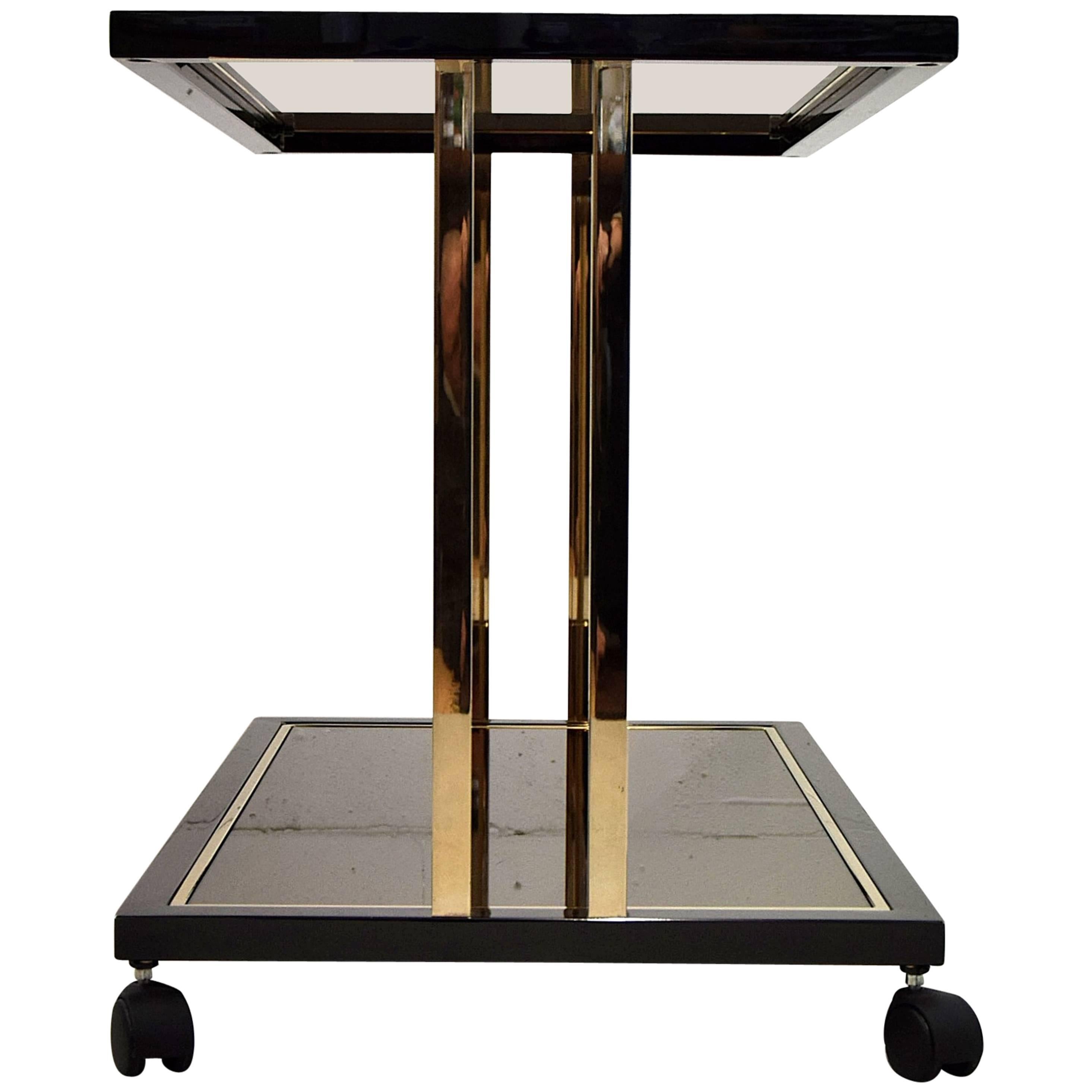 Belgo Chrome Mid-century Modern Two-Tier Serving Table For Sale