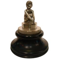 Art Deco Silvered Bronze Faun, Car Mascot Hood Ornament, France, 1920 2