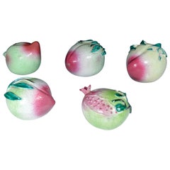 Group of Five Chinese Porcelain Temple Fruits