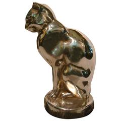 Art Deco Cat Paperweight Car Mascot, Max Le Verrier, France, 1920 5