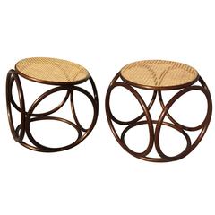 Pair of Beautiful Michael Thonet Stools or Ottomans