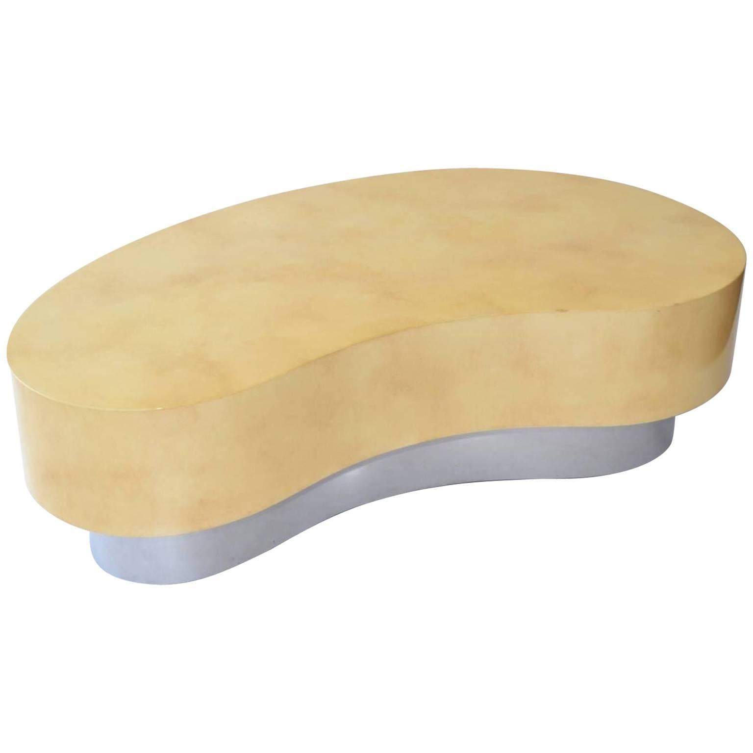 Kidney Shaped Biomorphic Coffee or Cocktail Table after Springer For Sale