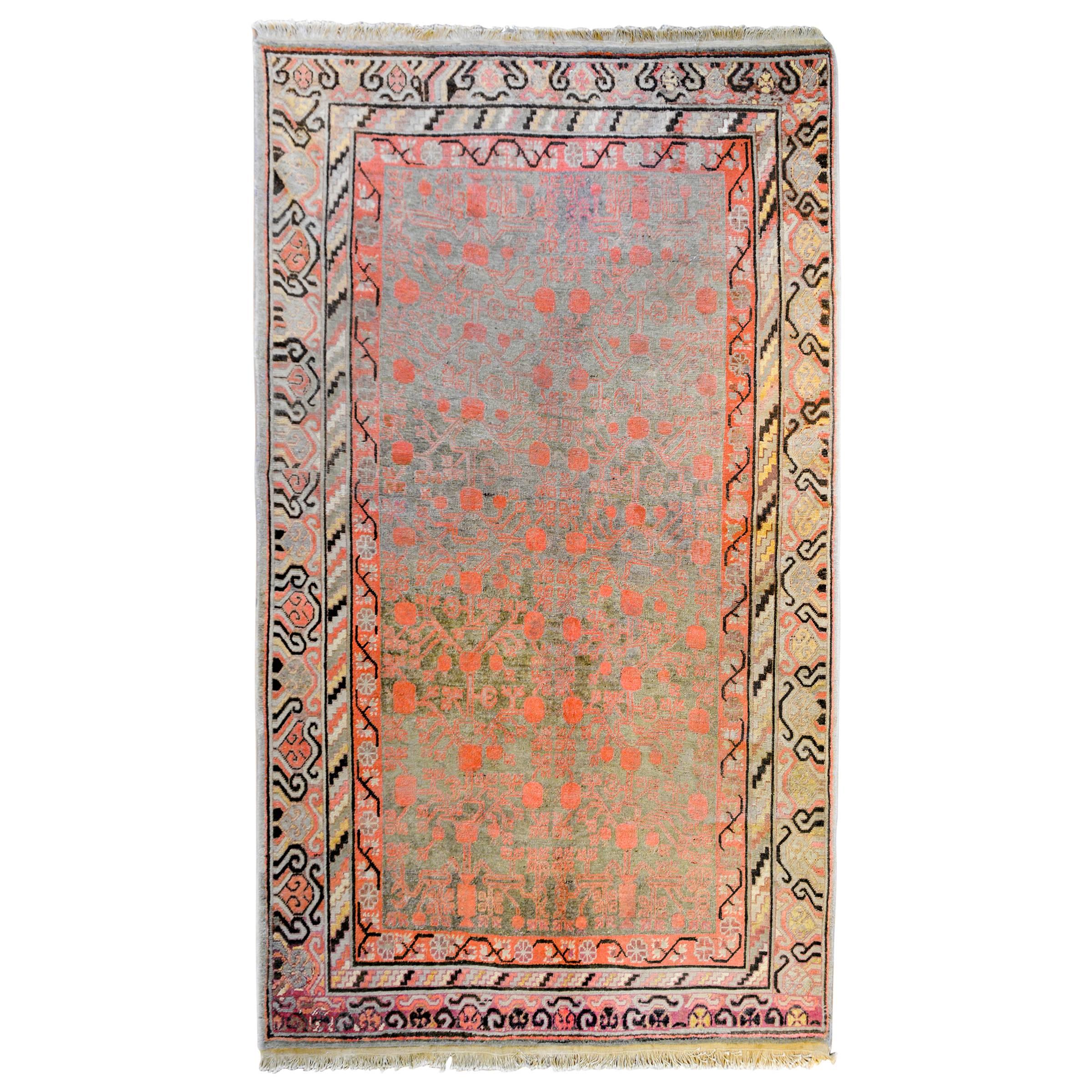 Wonderful Early 20th Century Central Asian Khotan Rug For Sale