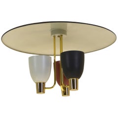 Large Original 1953 Pendant Chandelier by Moe Lighting with 3 arms for dining