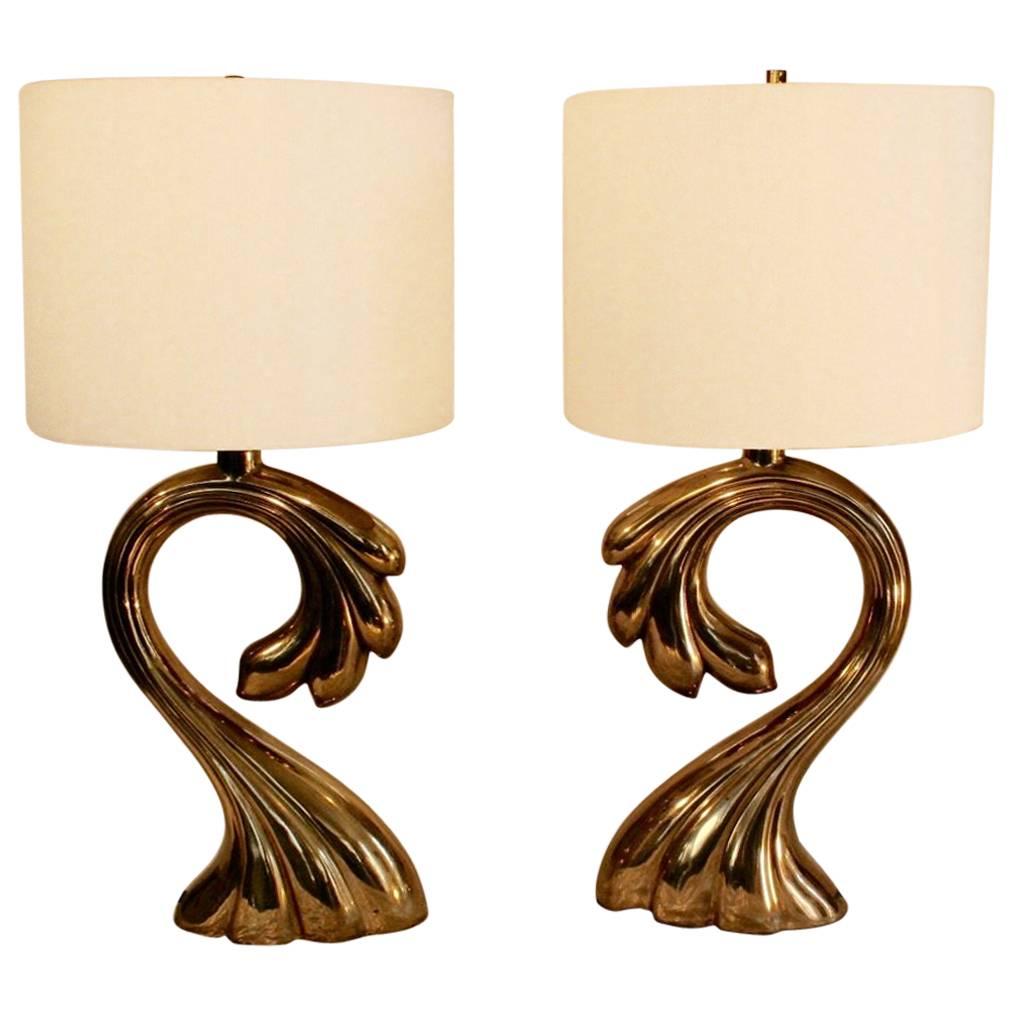 Pair of Vintage Brass Pierre Cardin Lamps