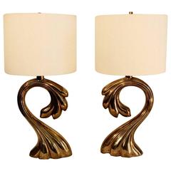 Pair of Vintage Brass Pierre Cardin Lamps