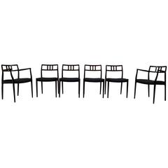 Set of Six Rosewood Niels O. Moller Model 79 Dining Chairs for Jl Moller