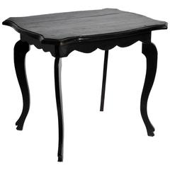 British Colonial Tea Table with Molded Top and Apron 5