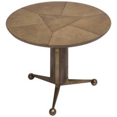 Arturo Pani Bronze and Goatskin Side Table