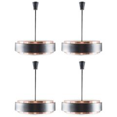 Set of Four Scandinavian Pendants in Copper by Jo Hammerborg for Fog & Mørup 4